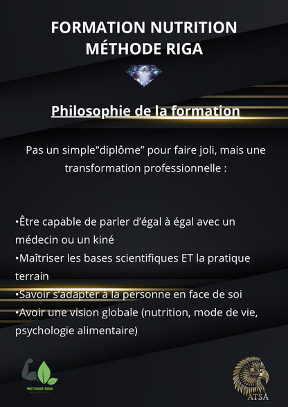 FORMATION NUTRITION – Méthode RIGA