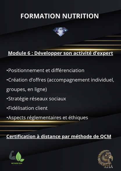 FORMATION NUTRITION – Méthode RIGA